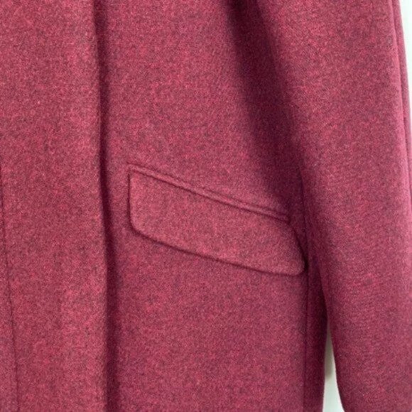 NWT J.Crew 6 Cocoon Coat Italian Stadium Cloth Wool Burgundy Red - Picture 9 of 11